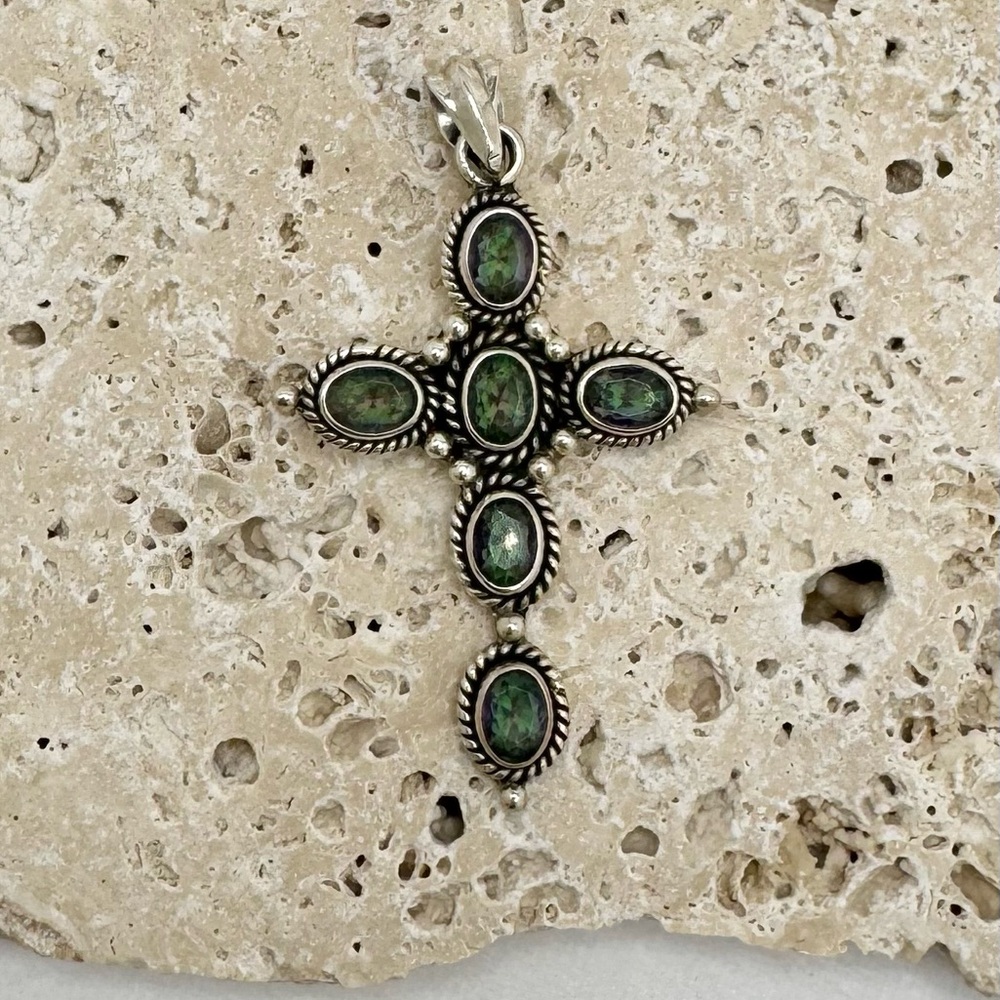 Mystic Topaz Cross Pendant - Picture 6 of 7